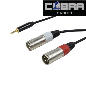 Cobra cavo 1 Jack 3,5 stereo/2 XLR maschio | 1,5 m